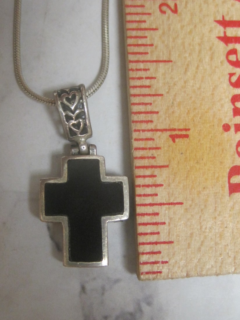 Sterling Silver Reversible Cross Pendant on 18" Sterling Silver Chain - 6