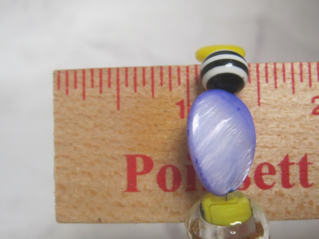 7" Art Glass Bead Bracelet with Sterling Silver Clasp - 4