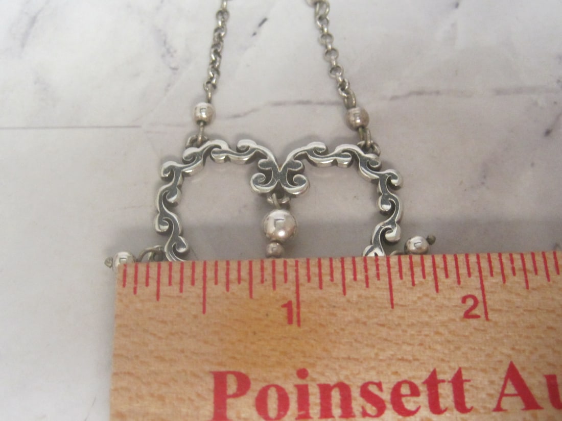 16" Brighton Silvertone Summer Love Filigree Heart Necklace - 5
