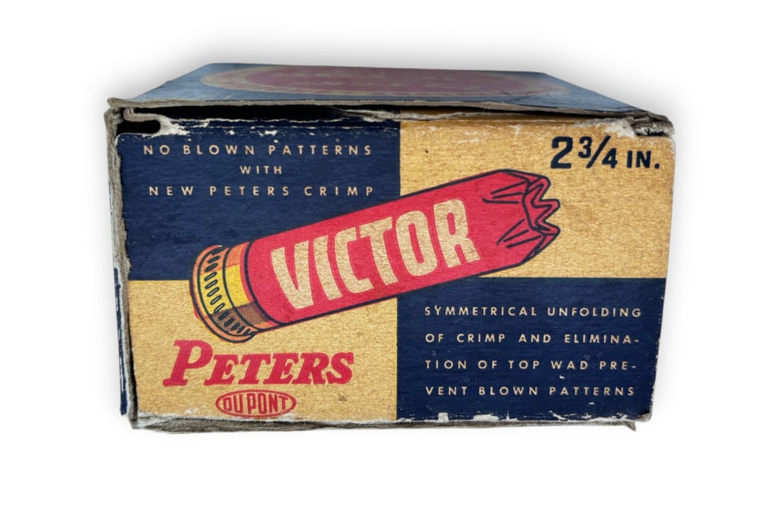 Collectible 25rds. of Vintage of 12 GA. Peters Victor Flat-Top Crimp Shotgun Ammunition - 4
