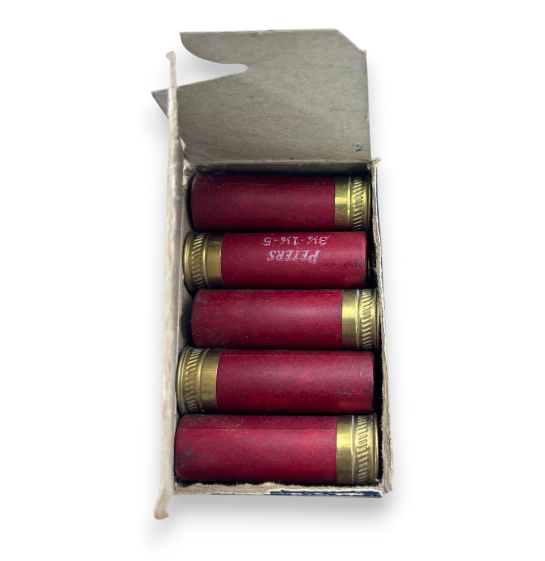 Collectible 25rds. of Vintage of 12 GA. Peters Victor Flat-Top Crimp Shotgun Ammunition - 5