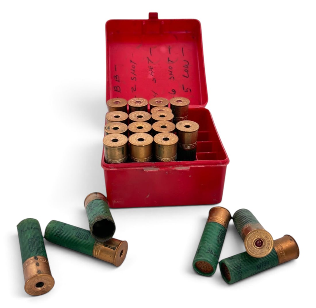 8rds. of Vintage Remington Nitro Long Range Express Shotgun Ammunition and 13 Empties: See photos