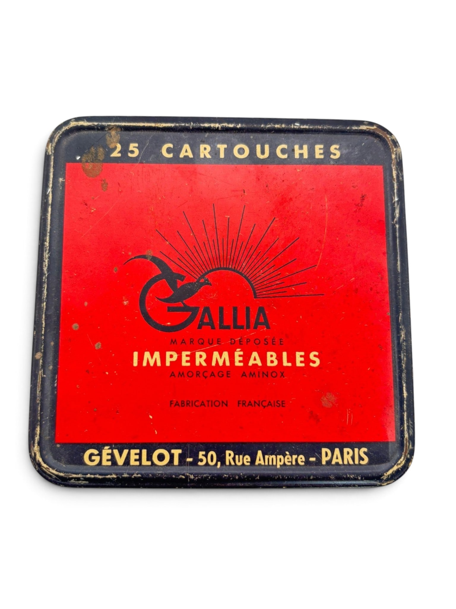 Collectible 25rds. of 12 GA. Gallia Jevelot Paris, France Ammunition in Original Tin - 2