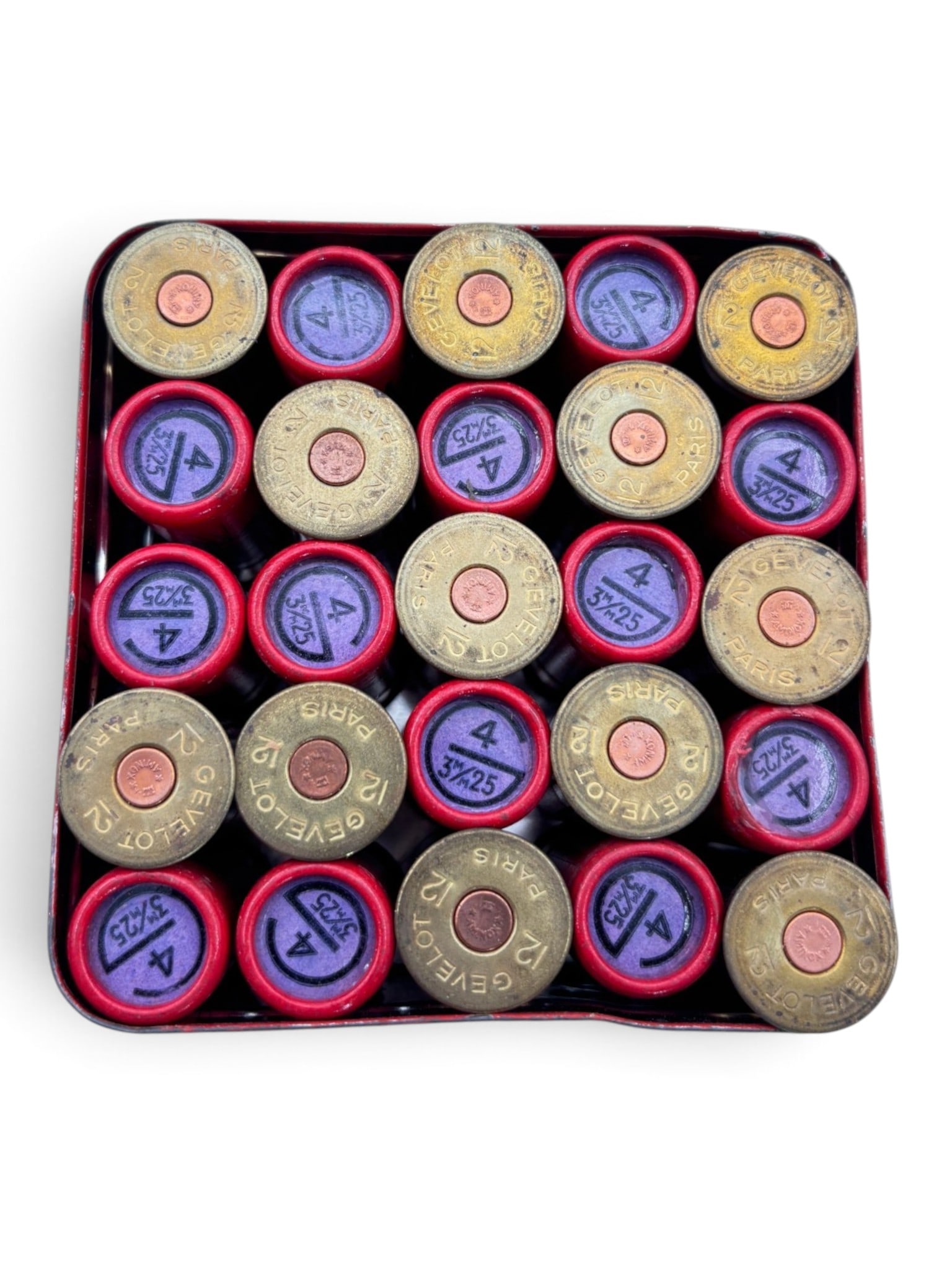 Collectible 25rds. of 12 GA. Gallia Jevelot Paris, France Ammunition in Original Tin - 3
