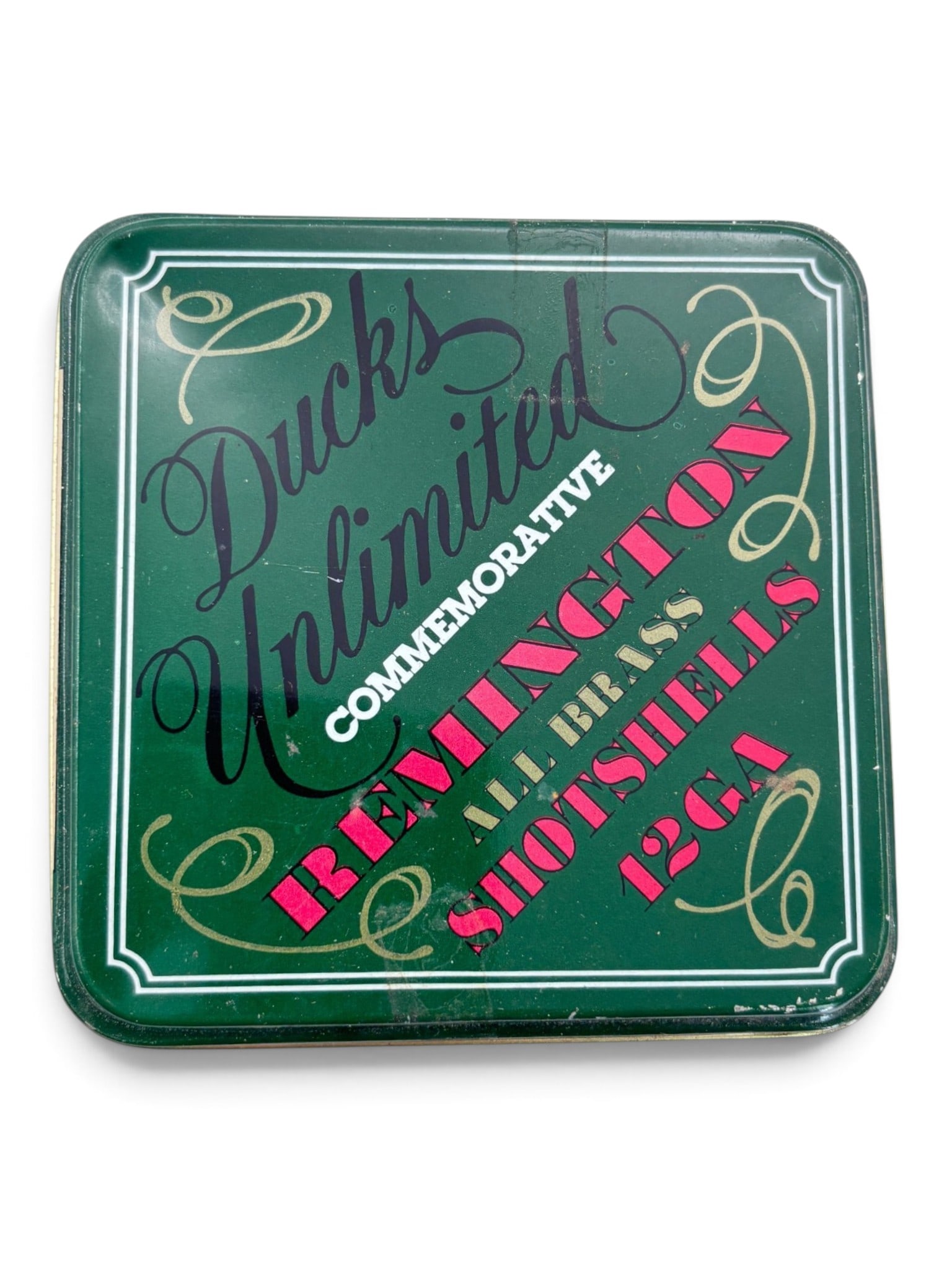 Collectible 25rds. of 12 GA. Remington Ducks Unlimited (DU) Brass Shotgun Shell Ammunition in Tin - 2