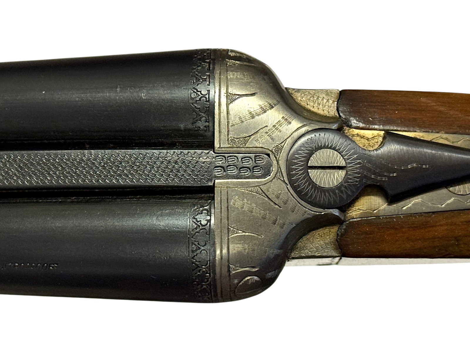 Excellent Engraved Spanish 12 GA. SXS Double Barrel Greener Crossbolt Action Shotgun - 3