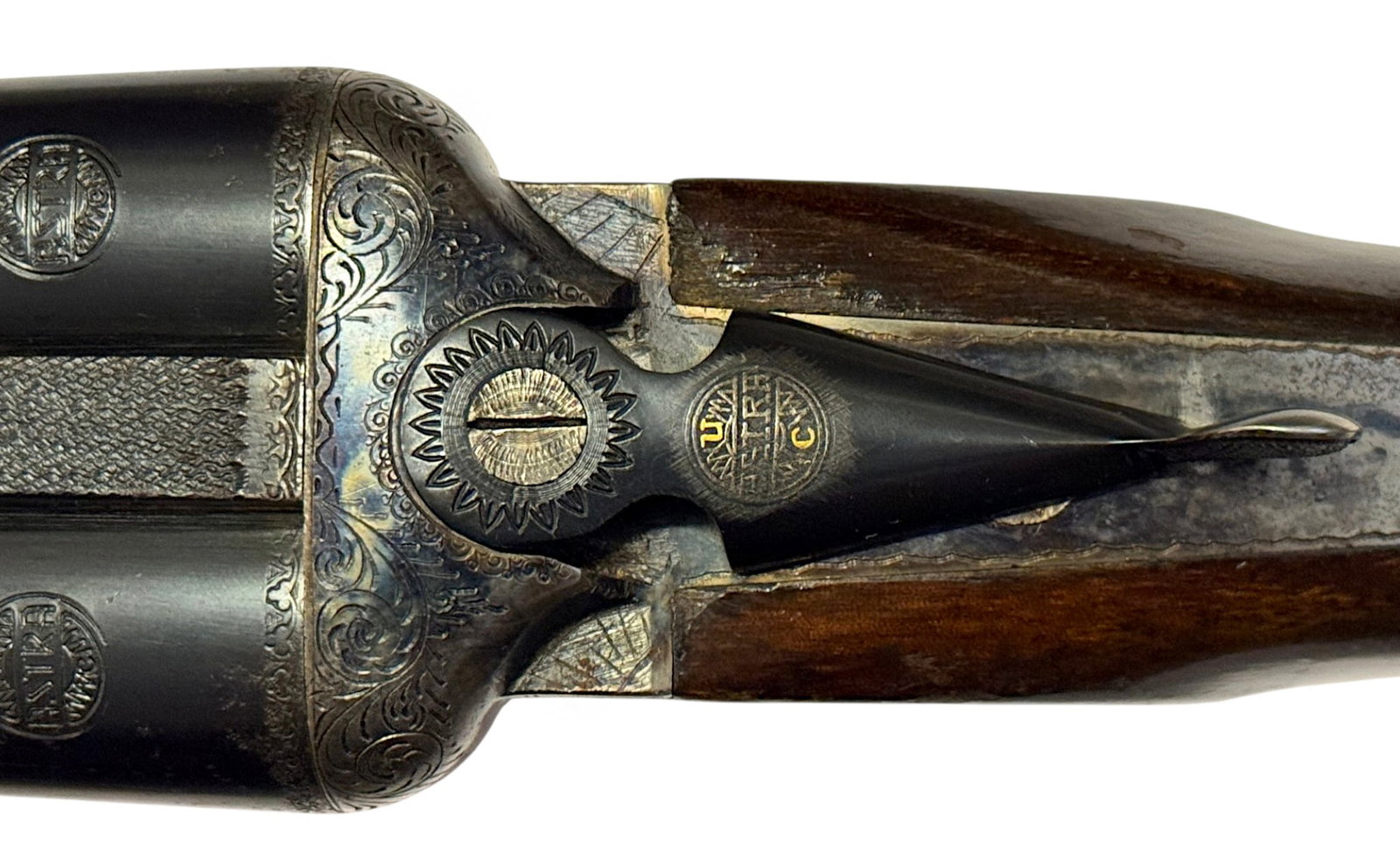 Excellent Engraved Spanish 1961 Astra Model 841 SXS Double Barrel 12 GA. Boxlock Shotgun - 4