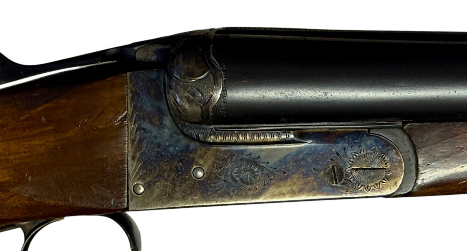 Excellent Scroll Engraved Spanish Zamacola Hermanos Jabali 12 GA. SXS Double Barrel Shotgun - 4