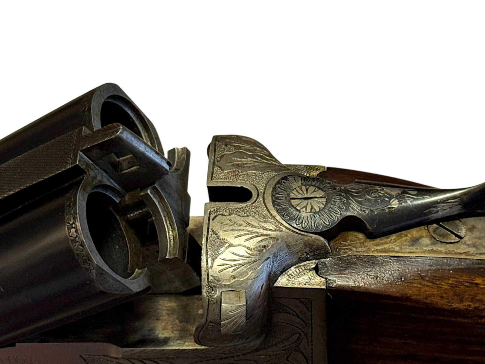 Excellent Scroll Engraved Spanish Nitro 12 GA. SXS Double Barrel Greener Crossbolt Shotgun - 2