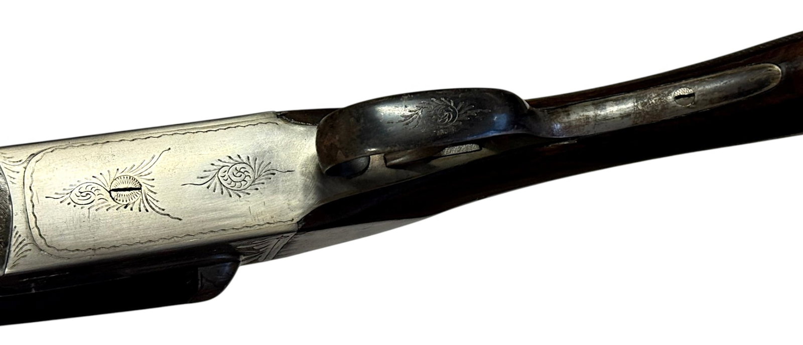 Excellent Scroll Engraved Spanish Nitro 12 GA. SXS Double Barrel Greener Crossbolt Shotgun - 9