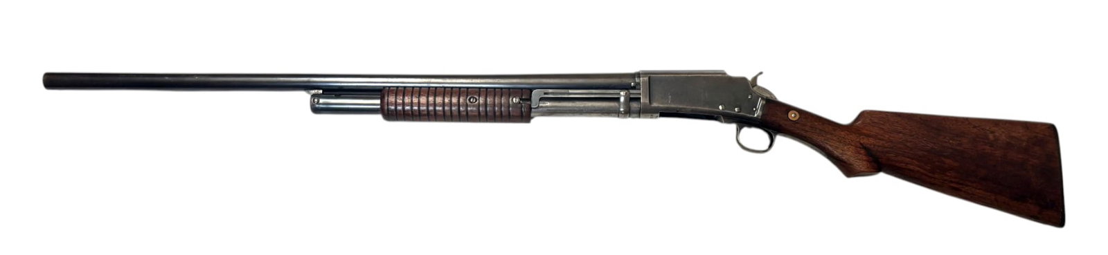 RARE 1906 Marlin Model 19 Exposed Hammer 12 GA. Pump Action Shotgun: S#: 99104, mfg. 1906 | 28" Barrel | Barrel has different serial number than receiver: 87998 | These shotguns were only produced from 1906-1907 for a short contract and are a rare find and collector's