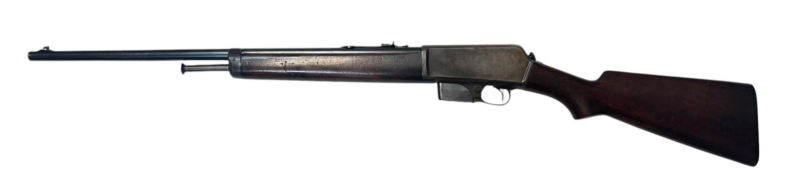 1911 Winchester Model 1905 S.L. Self-Loading .35 WSL Semi-Automatic Rifle: S#: 26209, mfg. 1911 | 22" Barrel | Comes with (1) Original 5-Round magazine that retains an excellent amount of bluing |||| CONDITION: Very Good. 60% darkened bluing on receiver. 95% original blued
