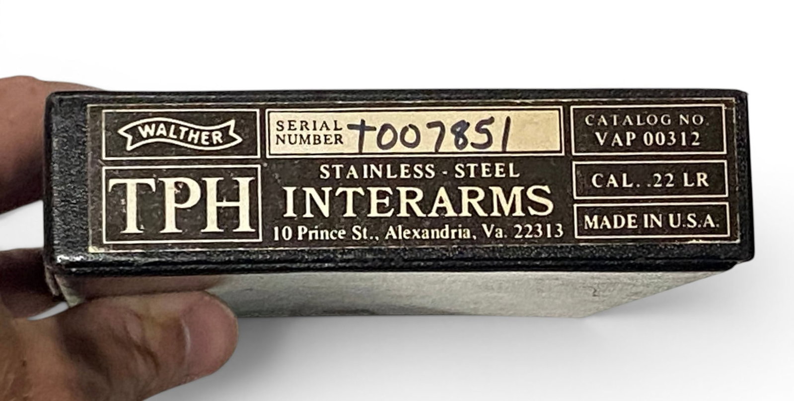 Vintage Walther/ Interarms Model TPH .22 LR Stainless Steel Pistol Box with Paper Target - 3