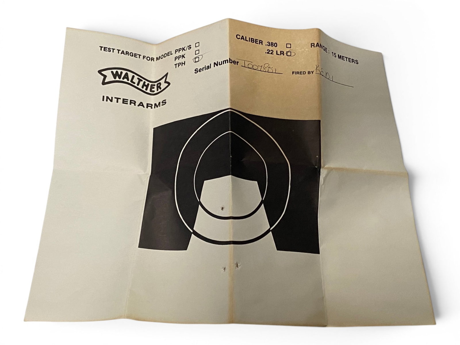 Vintage Walther/ Interarms Model TPH .22 LR Stainless Steel Pistol Box with Paper Target - 7