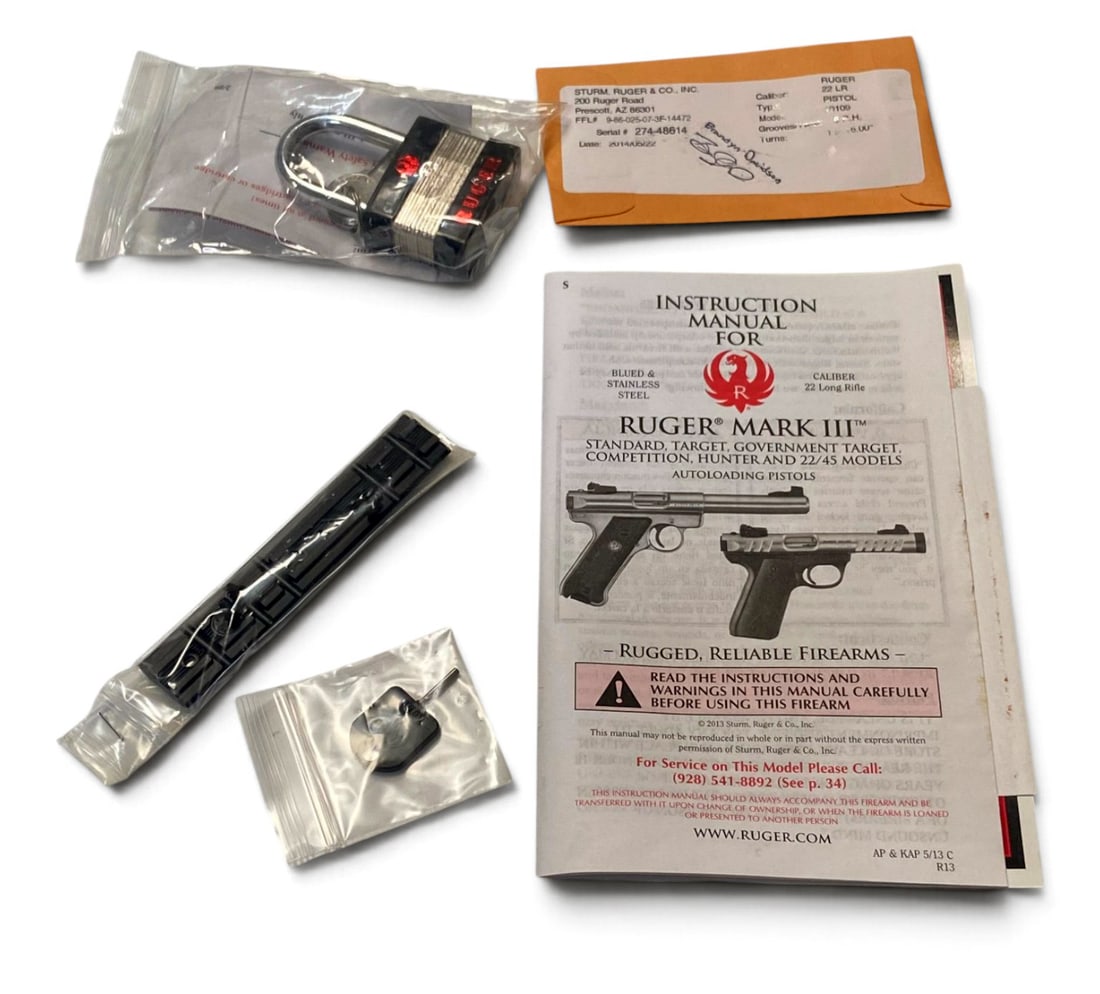 NIB Ruger 22/45 P4MKIII Target Semi-Automatic .22 LR Pistol with Original Box - 13