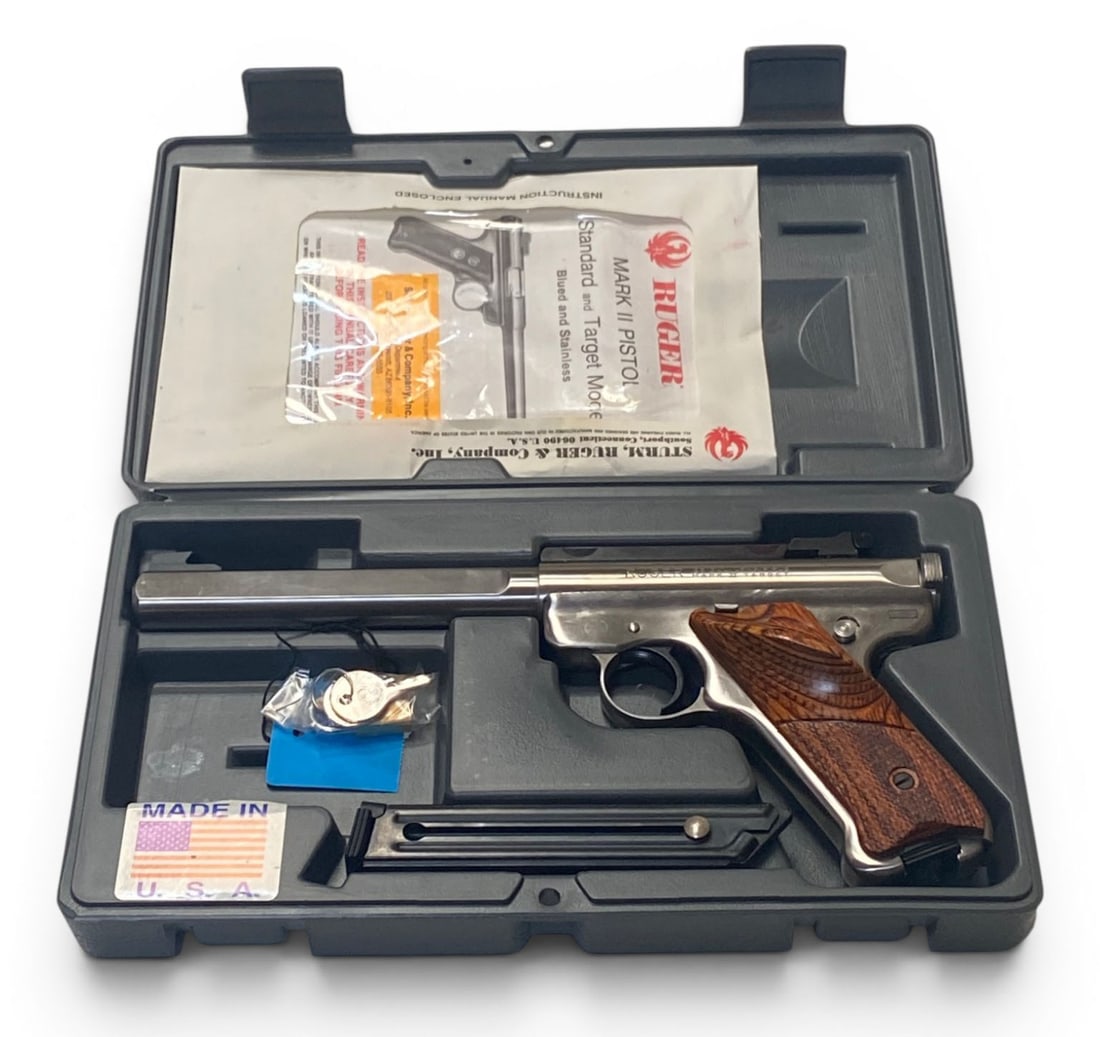 NIB 1993 Ruger MK II Competition Target Stainless Slab-Side .22LR Pistol with Scope Mount (1 of 19)