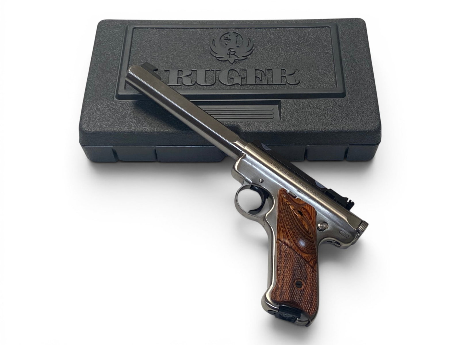 NIB 1993 Ruger MK II Competition Target Stainless Slab-Side .22LR Pistol with Scope Mount - 2