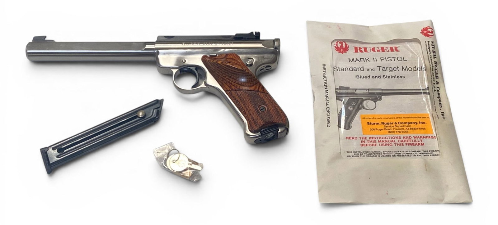 NIB 1993 Ruger MK II Competition Target Stainless Slab-Side .22LR Pistol with Scope Mount - 3