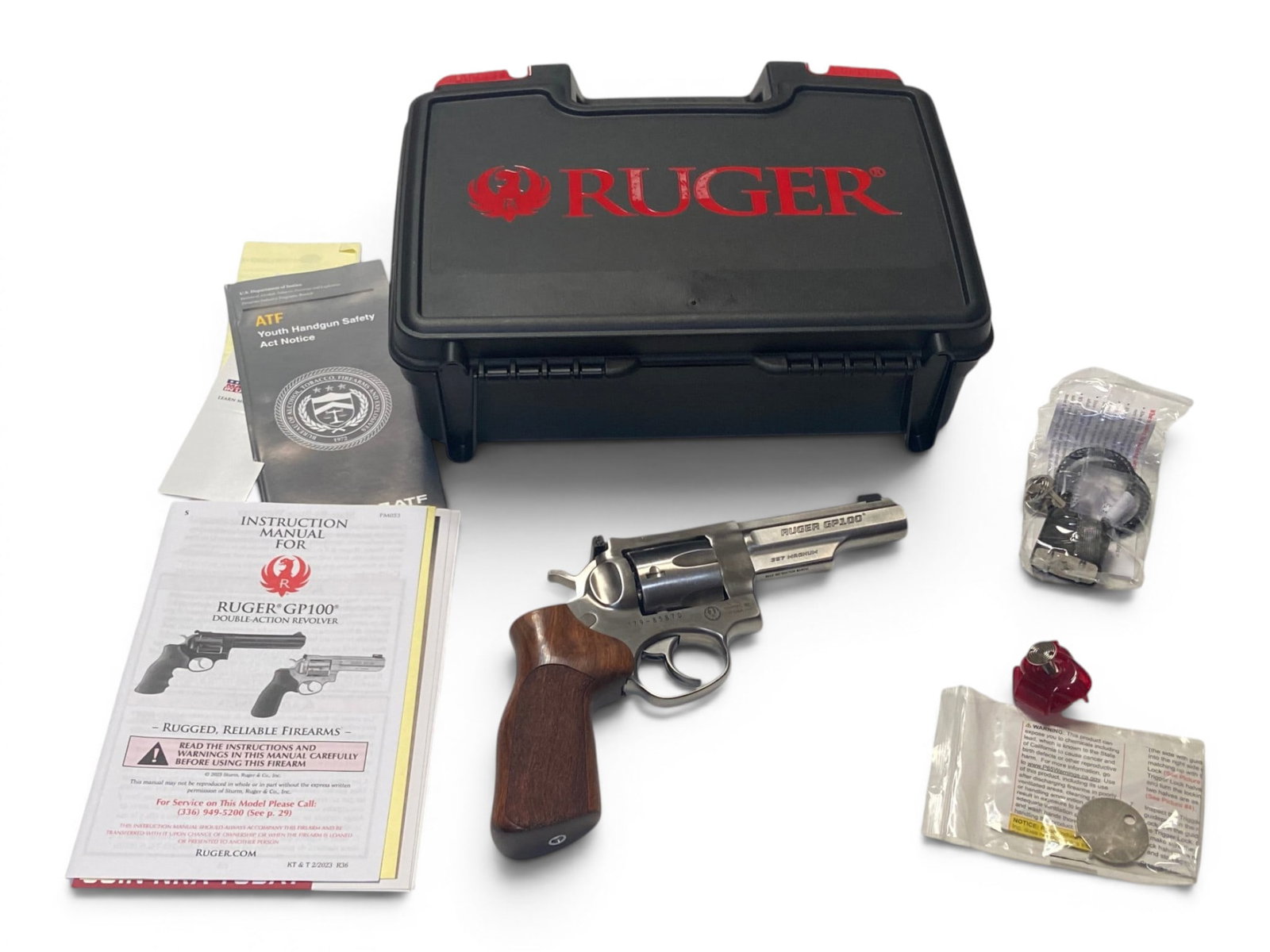 NIB Ruger GP100 Match Champion .357 MAGNUM 4" Stainless Revolver with Original Box: S#: 179-85870 | 4" Barrel | 6 Shot SA/DA | Comes with Lock and Manual |||| CONDITION: New in Box. Mechanically Functions. Bore is Excellent ||||| CLASS: MODERN