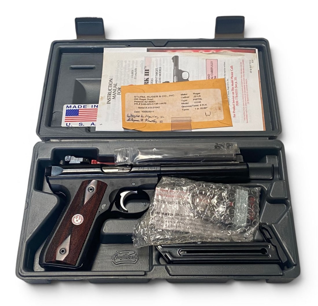 NIB Ruger 22/45 MK III Target Model .22 LR Semi-Automatic Pistol with Original Box (1 of 17)