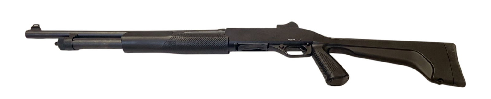 Excellent Stevens Model 320 Pump-Action 20 GA. Shotgun: S#: 211314Y | 18.5" Barrel | 2 3/4" & 3" Chamber |||| CONDITION: Excellent. Retaining 98% Original Blued Finish with minor storage wear. Mechanically Functions. Bore is Excellent ||||| CLASS: MODERN