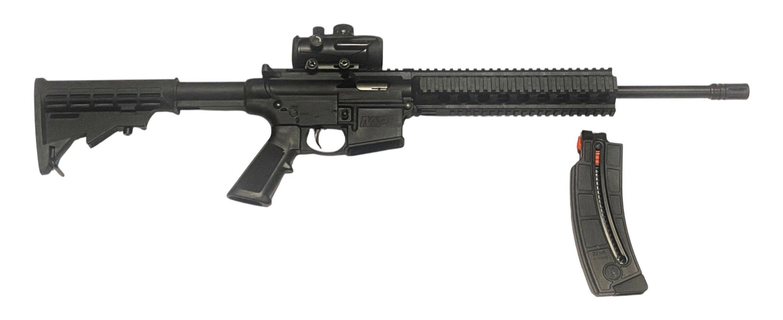 NIB Smith & Wesson M&P-22 Semi-Automatic .22LR Rifle with BSA Red Dot Sight - 4