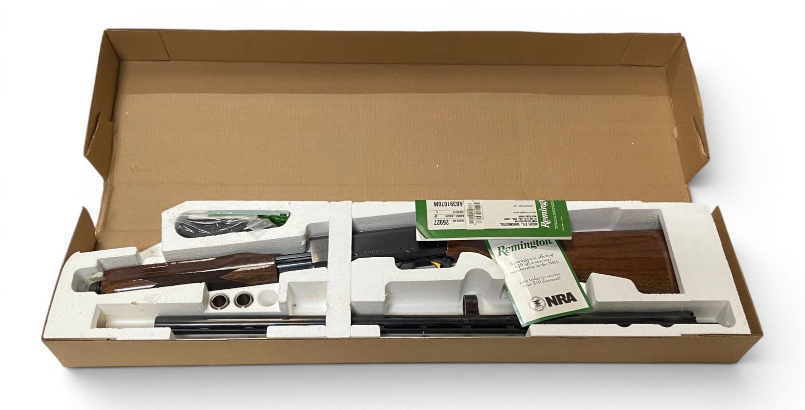 NIB Remington Model 870 Wingmaster 12 GA. Pump Action 28" Vent-Rib Shotgun: S#: AB391070M | Order No. 26927 | 28” Vent-Rib Barrel | 12 GA. Rem. Choke | Comes in original box with matching label and evertything you see in the photos |||| CONDITION: New in box ||||| CLASS
