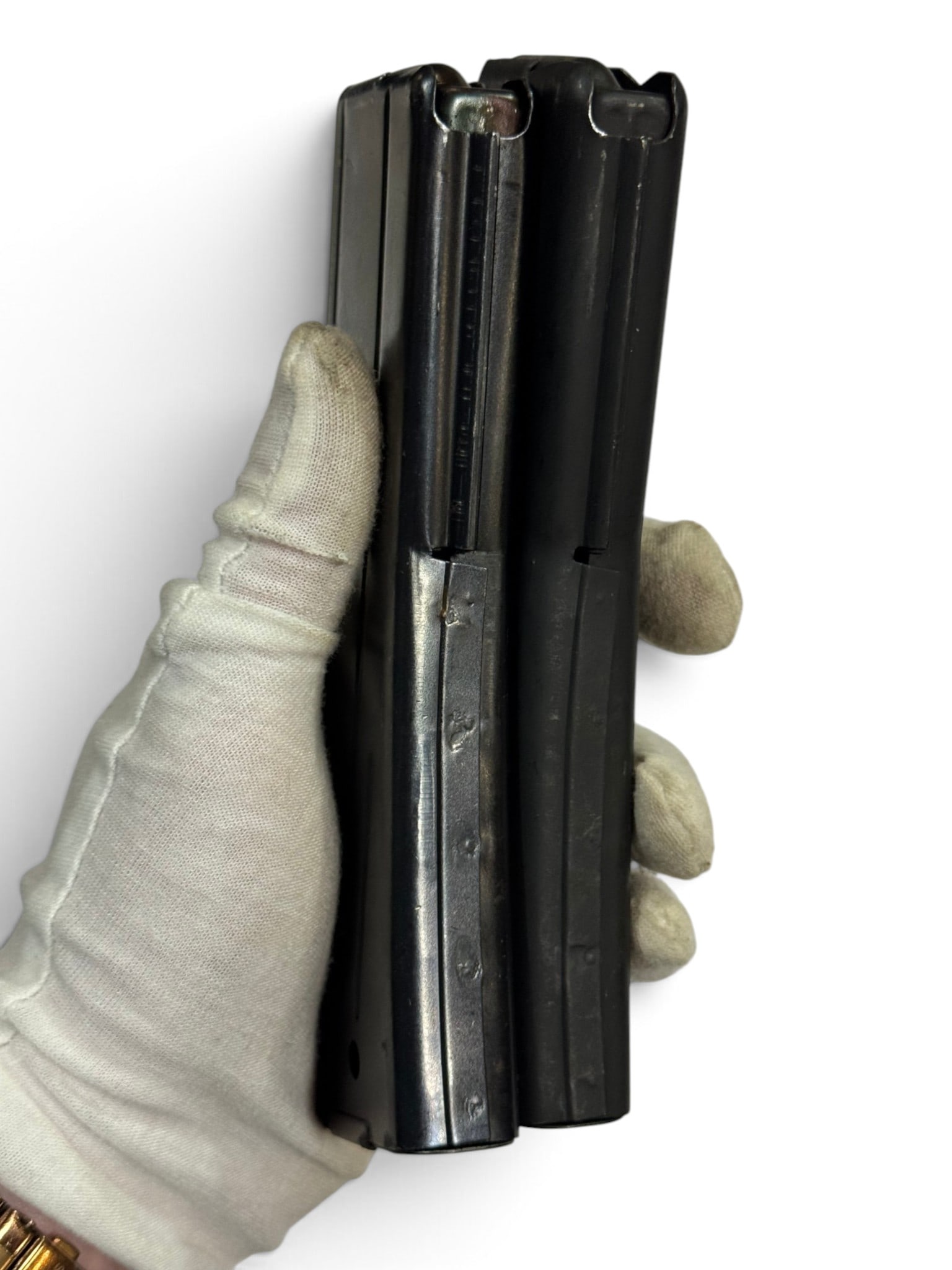 (2) M1 Carbine 30-Round “M2” .30 CAL. Magazines: (1) marked M2 and (1) unmarked. Both in very good condition.