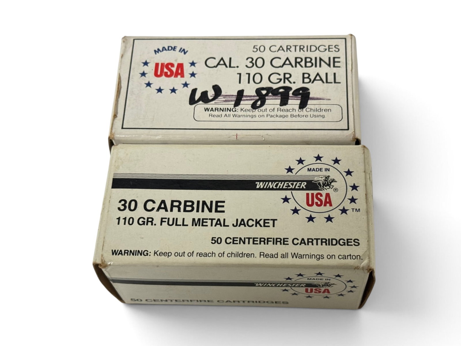 NIB 100rds. of .30 CARBINE 110gr. FMJ Winchester USA Ammunition: See Photo(s)