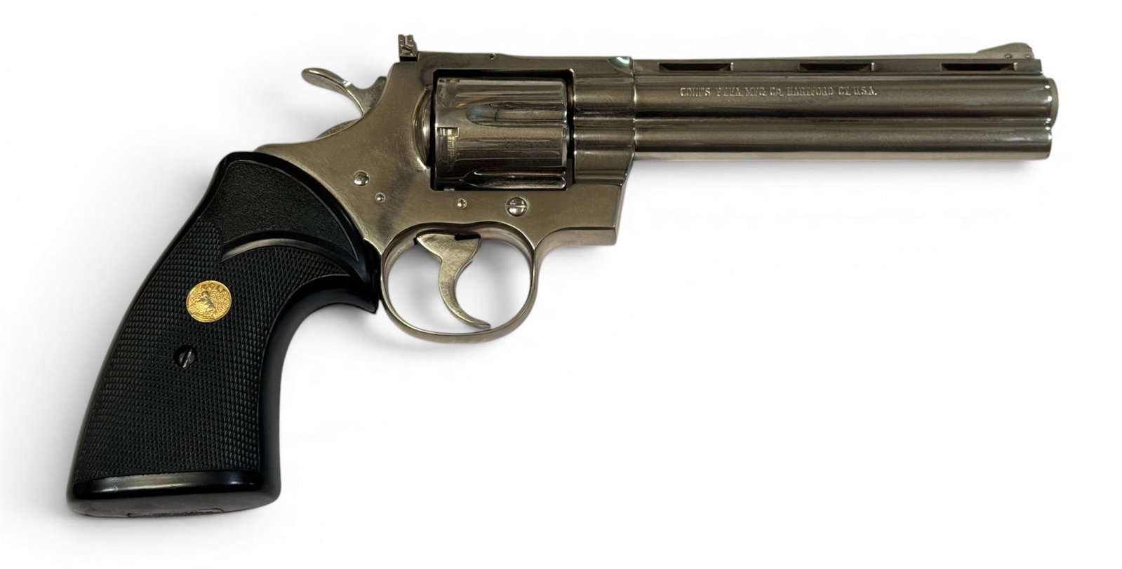 Excellent 1970 Colt Python 6" Nickel .357 MAGNUM Revolver - 2