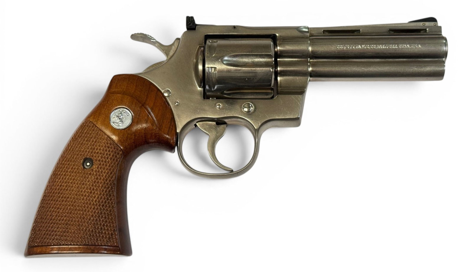 Excellent 1979 Colt Python 4" Bright Nickel .357 MAGNUM Revolver - 2