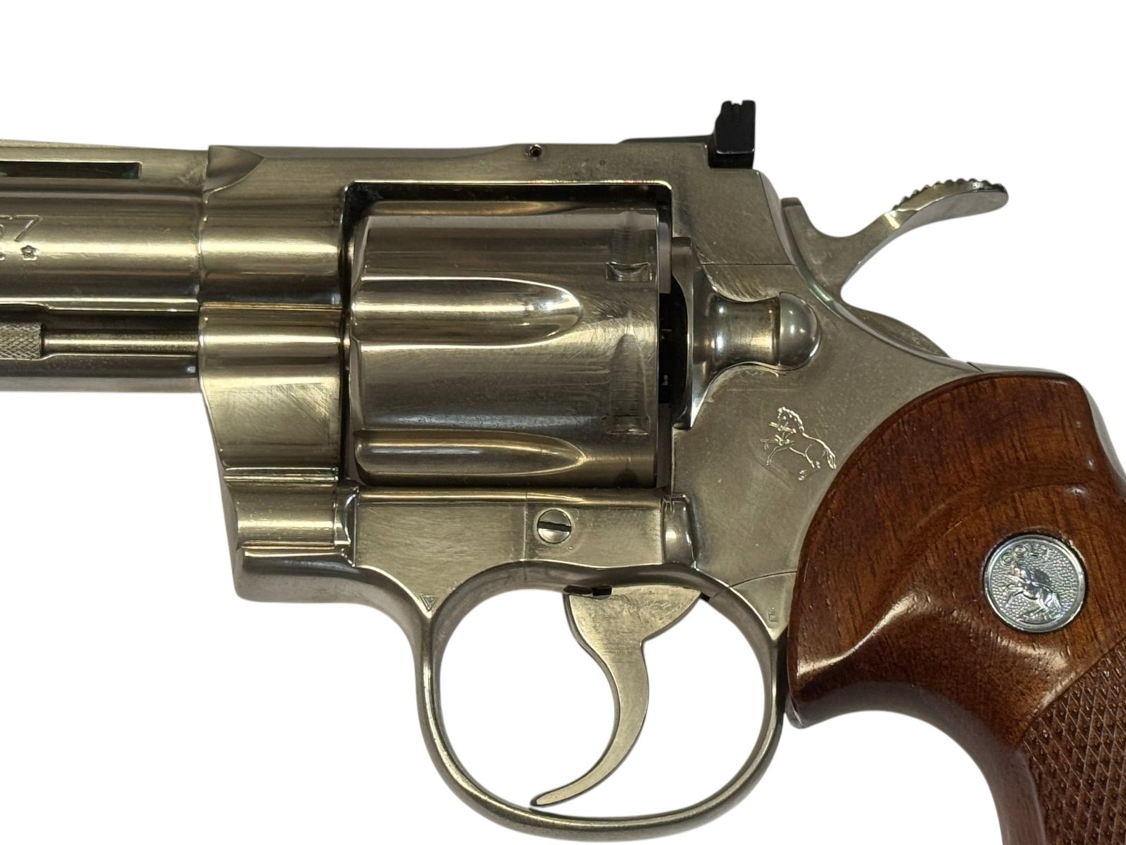 Excellent 1979 Colt Python 4" Bright Nickel .357 MAGNUM Revolver - 5