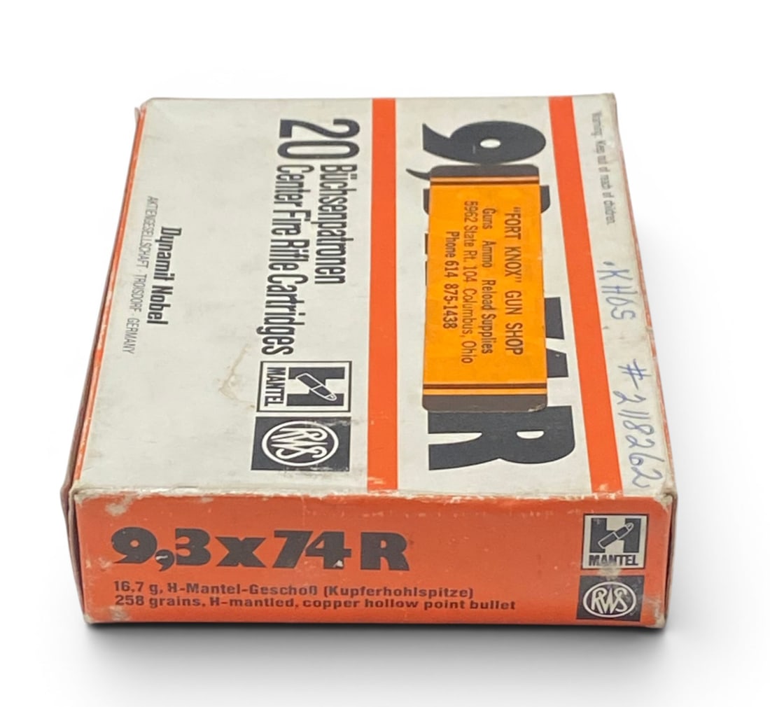 NIB Vintage Collectible German 20rds. of 9.3x74r 258gr.Buchsenpatronen Ammunition (1 of 2)