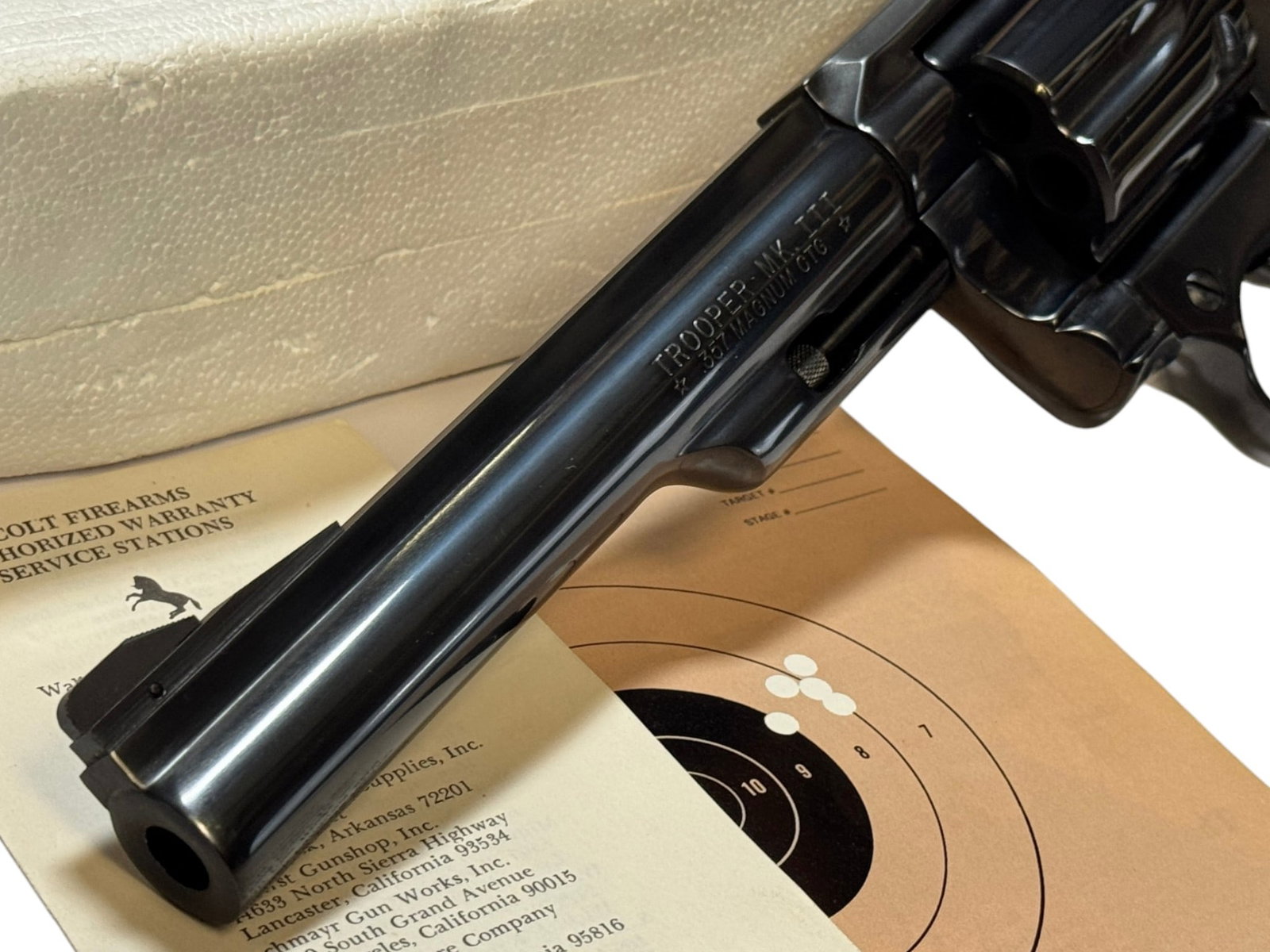 Excellent 1976 Colt Trooper MK. III 6" Blued .357 MAGNUM in Factory Styrofoam Insert - 9