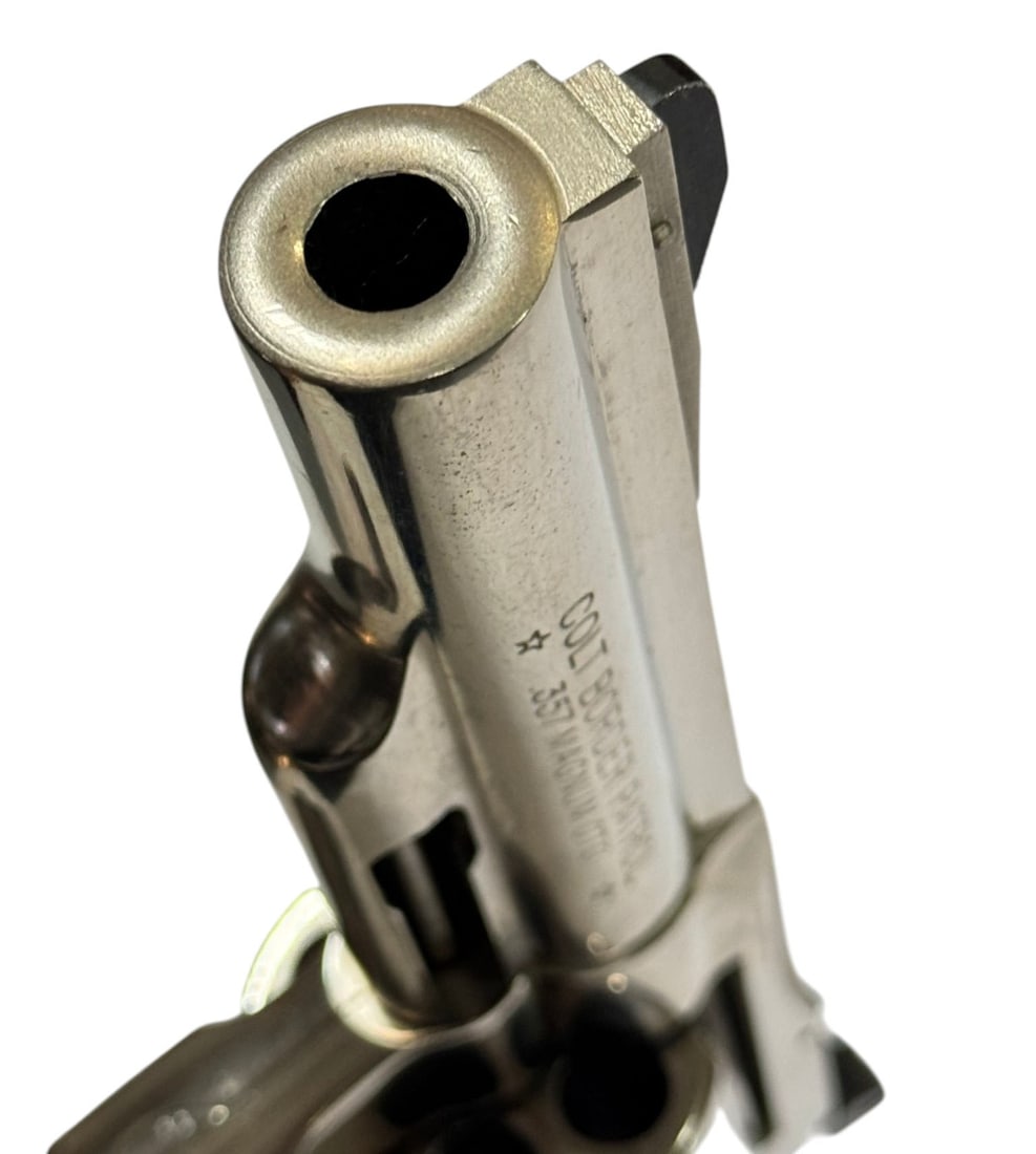 Excellent RARE 1970 Colt Border Patrol 4" Nickel .357 MAGNUM Revolver - 17