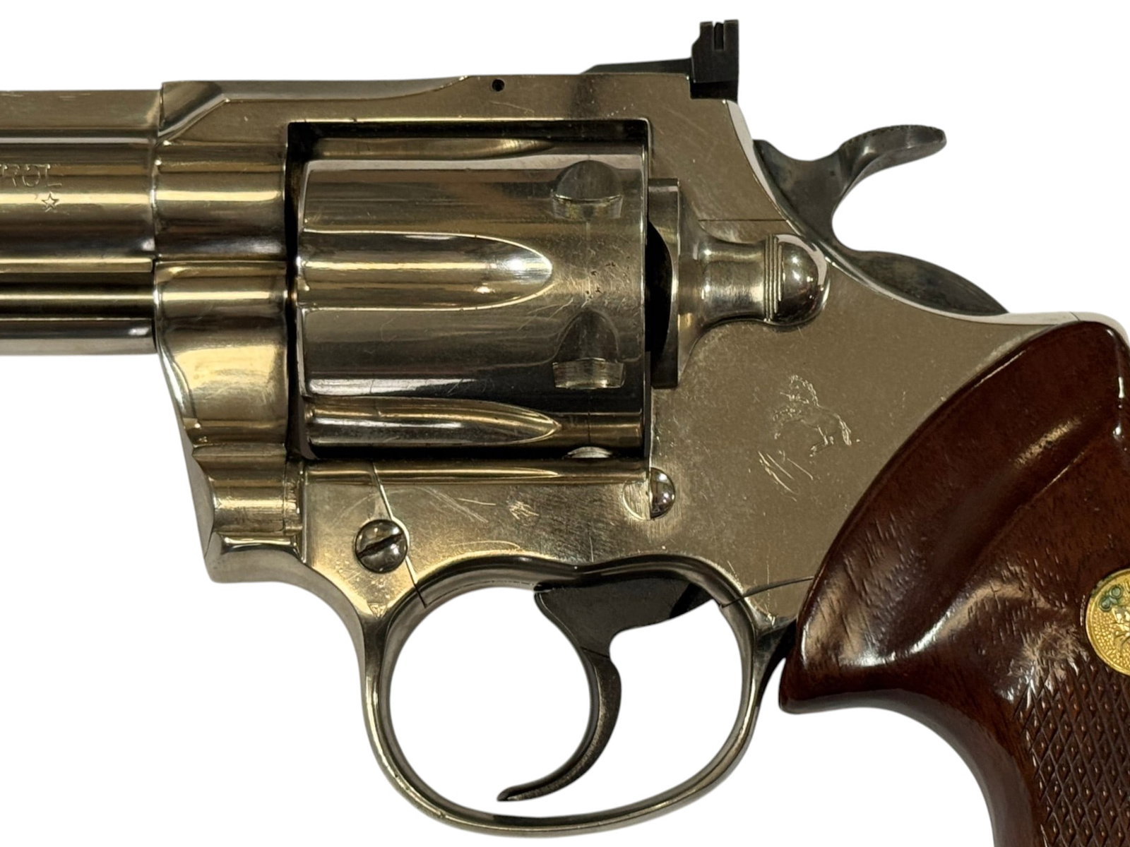 Excellent RARE 1970 Colt Border Patrol 4" Nickel .357 MAGNUM Revolver - 6