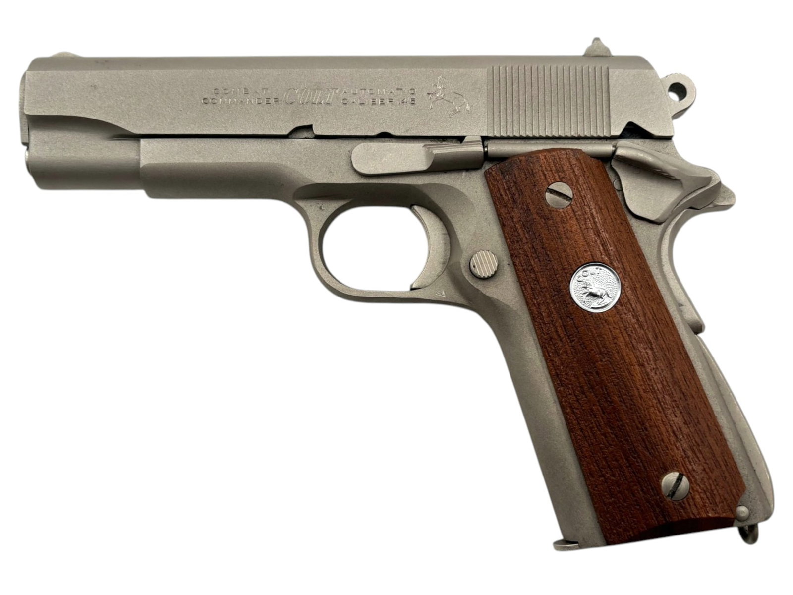 Rare NIB 1973 Colt Combat Commander Satin Nickel .45 ACP Semi-Automatic Pistol with Original Box - 2