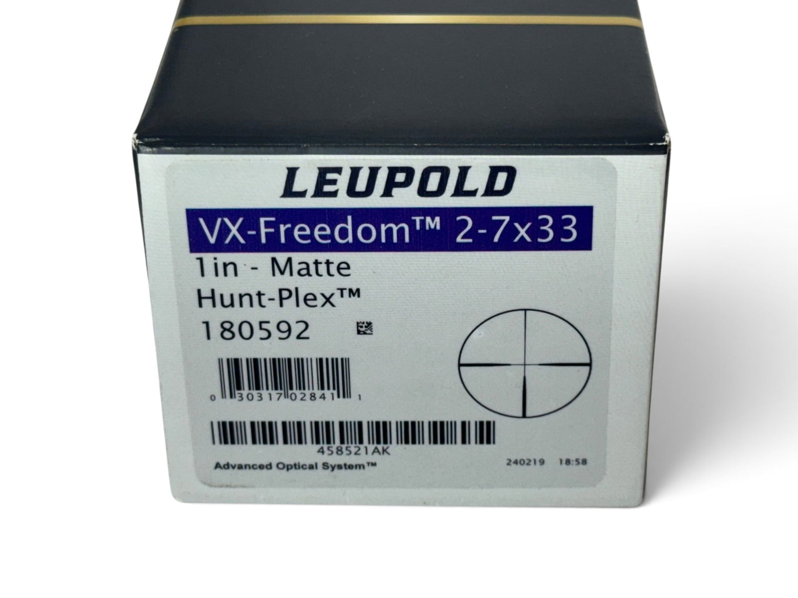 LNIB Leupold VX-Freedom 2-7x33 (1”) Hunt-Plex #180592 Scope in Box with Mount Rings - 2