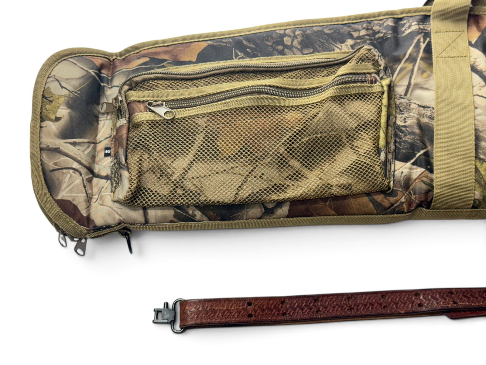 Nice Ravoincc 46” Camouflage Padded Rifle Soft Case w/ Browning Leather Rifle Sling - 2