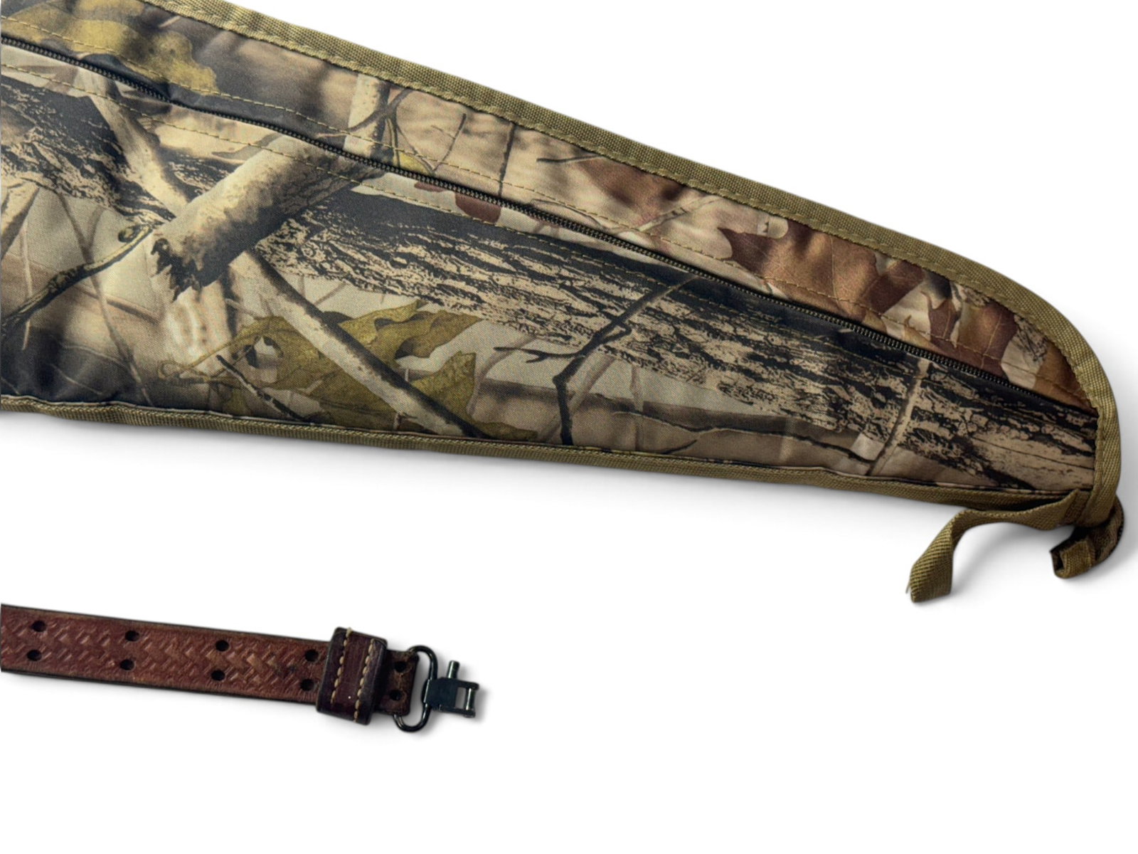 Nice Ravoincc 46” Camouflage Padded Rifle Soft Case w/ Browning Leather Rifle Sling - 4