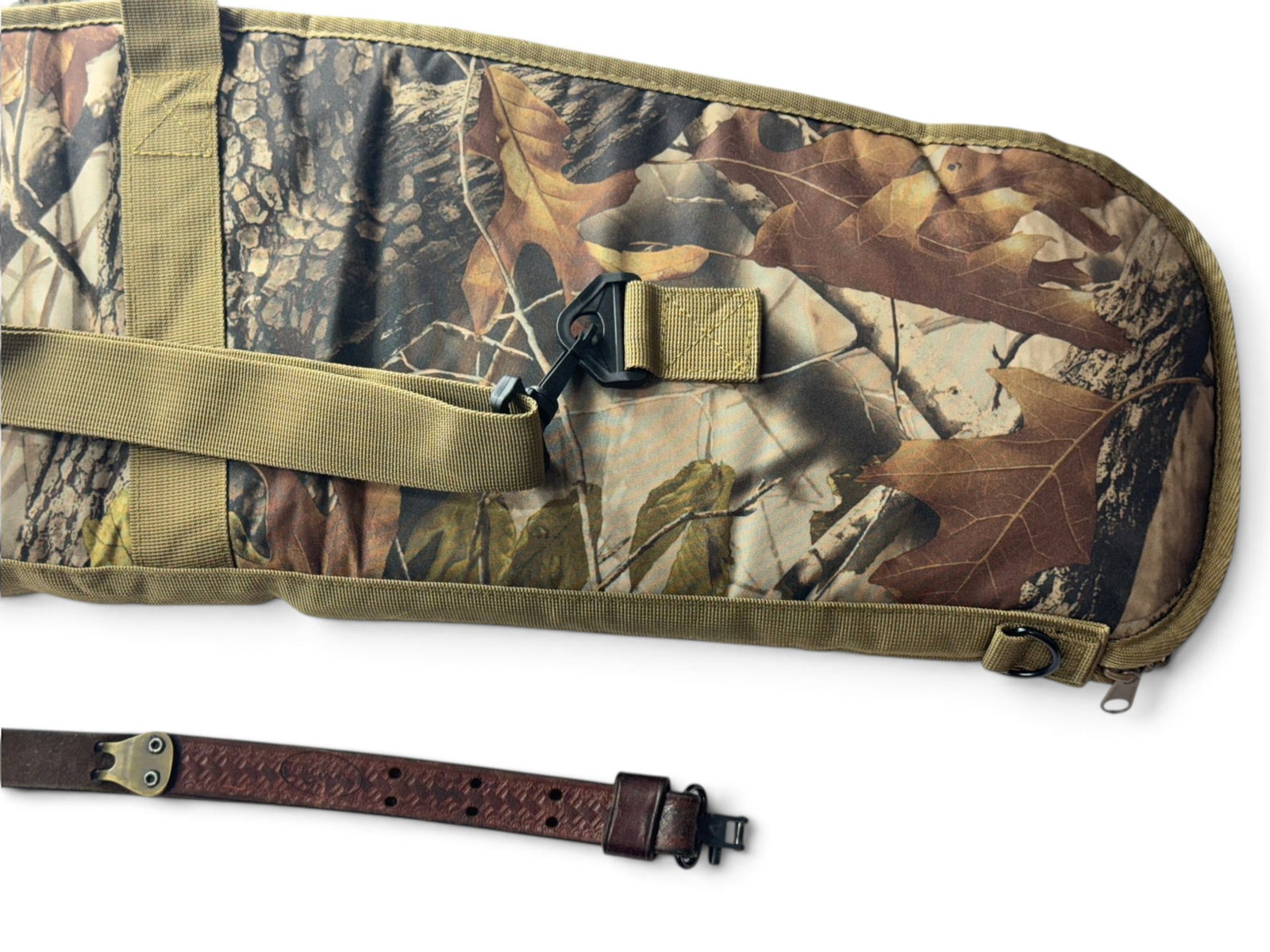 Nice Ravoincc 46” Camouflage Padded Rifle Soft Case w/ Browning Leather Rifle Sling - 9