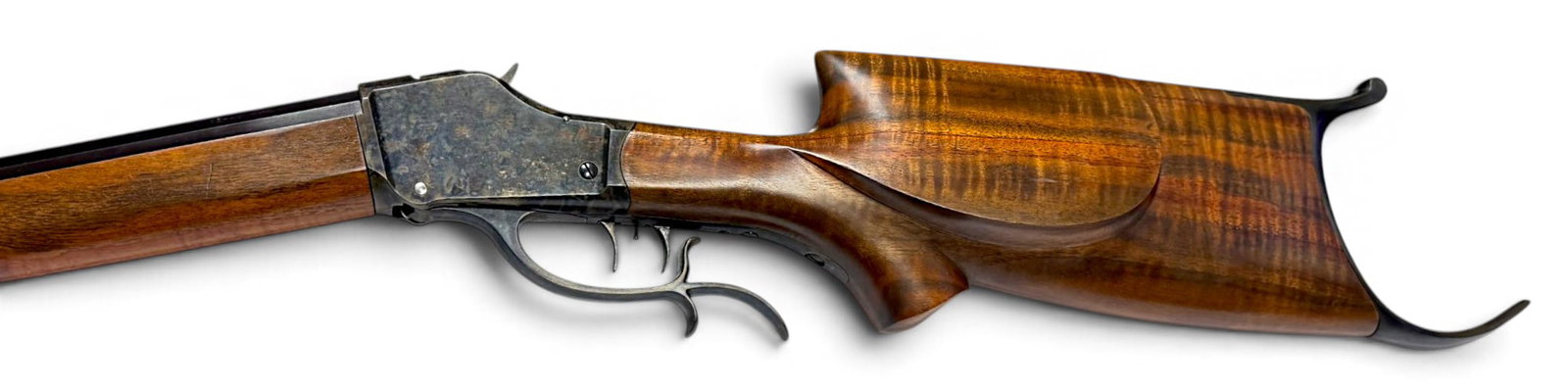 Excellent MINT Meacham .32-40 WIN. High Wall Schuetzen Falling Block Rifle: S#: NSN | 30.5" Heavy Octagon Barrel | 13.5" LOP | Dual set trigger | Steve Meacham is a renowned custom builder of high-precision Model 1885 High Wall single-shot rifles, often chambered in