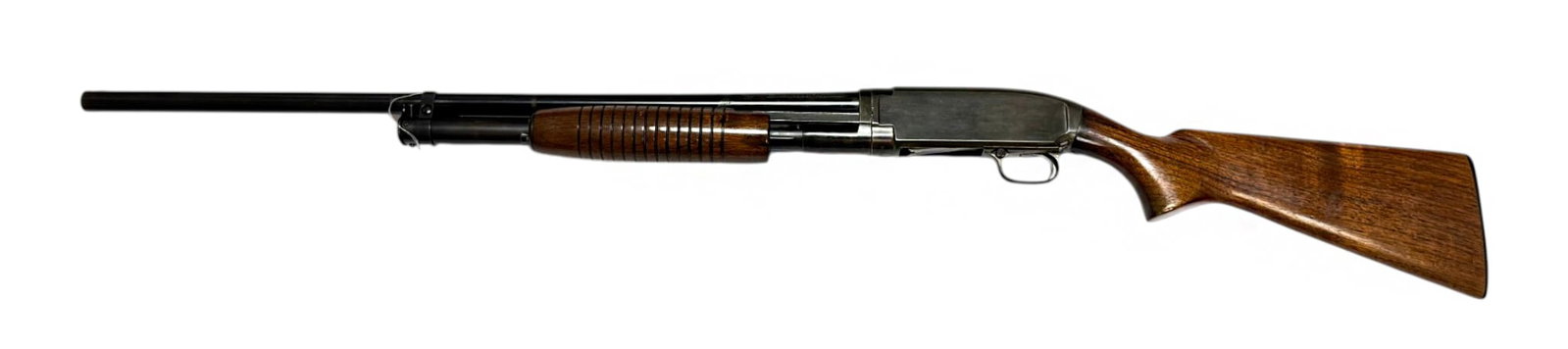 1961 Winchester Model 12 Slamfire Pump Action 12 GA. Shotgun w/ Beautiful Wood: S#: 1861276, matches on barrel and receiver | 28" Barrel with 2-3/4" Chamber and MOD choke | Slamfire capability | Very attractive Wood Furniture and Buttplate |||| CONDITION: Very good. Overall 70%