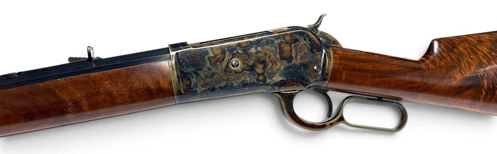 Exquisitely Masterful Antique 1887 Winchester Model 1886 .50 EXPRESS Case-Hardened Lever Rifle: S#: 10108 | Mfg. 1887 | 26" Half Round/Half Octagonal Barrel with short magazine tube | 13.25" LOP | This is an extremely beautiful rifle in a hard-to-find desirable big bore caliber. Owning a rifle
