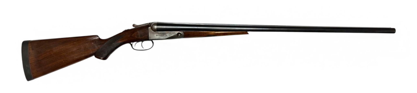 1923 Parker Bros 16 GA. SXS Double Barrel Hammerless Shotgun w/ Painted Spade: S#: 202869 | 28" Trojan Steel Barrels | 14.75" LOP | Dual triggers | Unmarked black hard rubber recoil pad | Unique Painted Spade on underside of grip, possible military connection or interesting hist