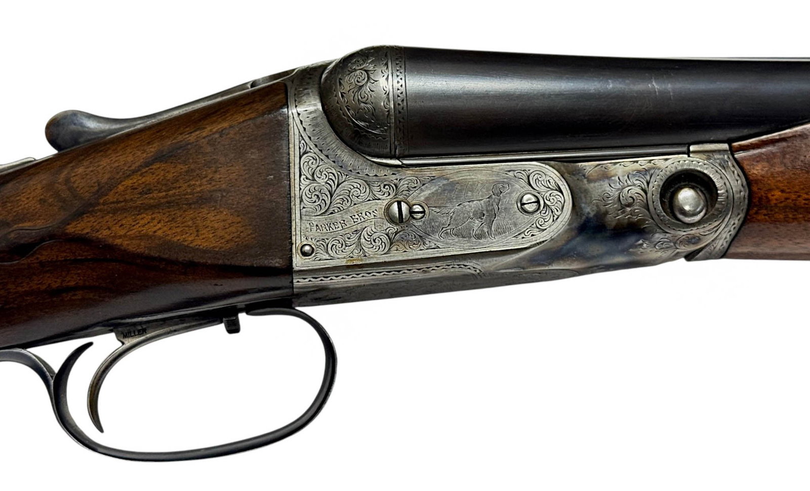 Exceptional 1910 Special Order Engraved Parker Bros DHE Grade 3 Hammerless 12 GA. SXS Shotgun - 14