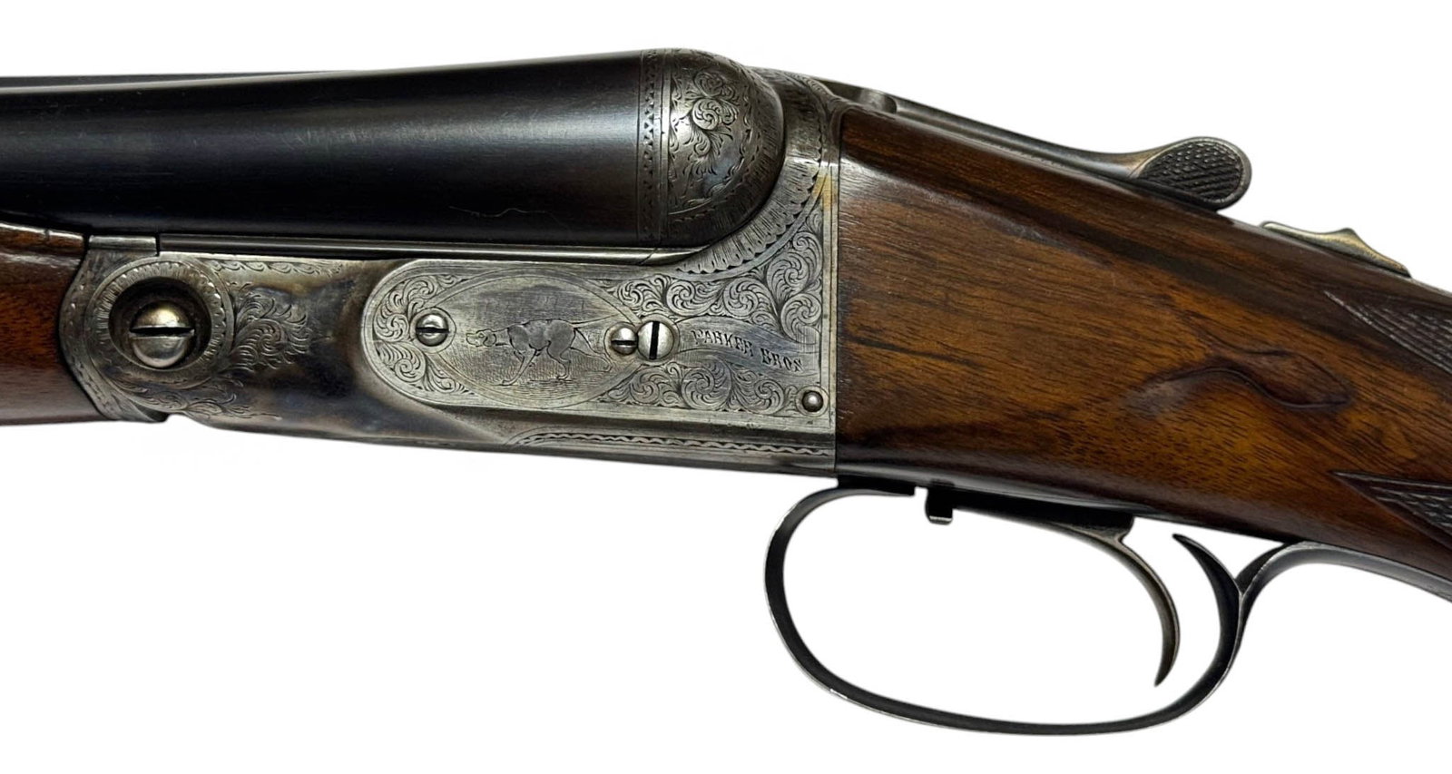 Exceptional 1910 Special Order Engraved Parker Bros DHE Grade 3 Hammerless 12 GA. SXS Shotgun - 9