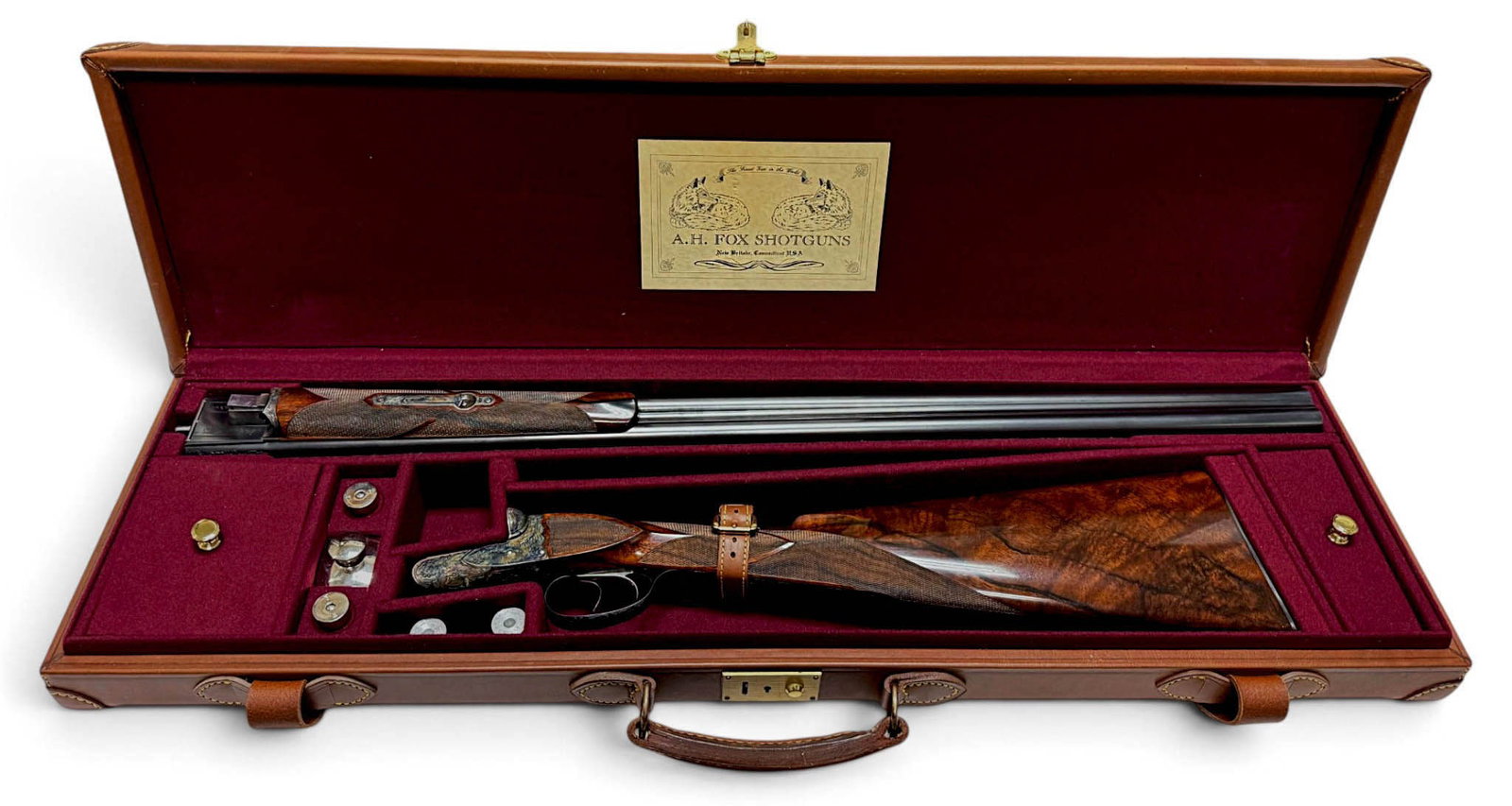 Excellent Cased A.H. FOX "XE Grade" Side-by-Side 16 GA. CSMC Double Barrel Highly Engraved Shotgun - 2