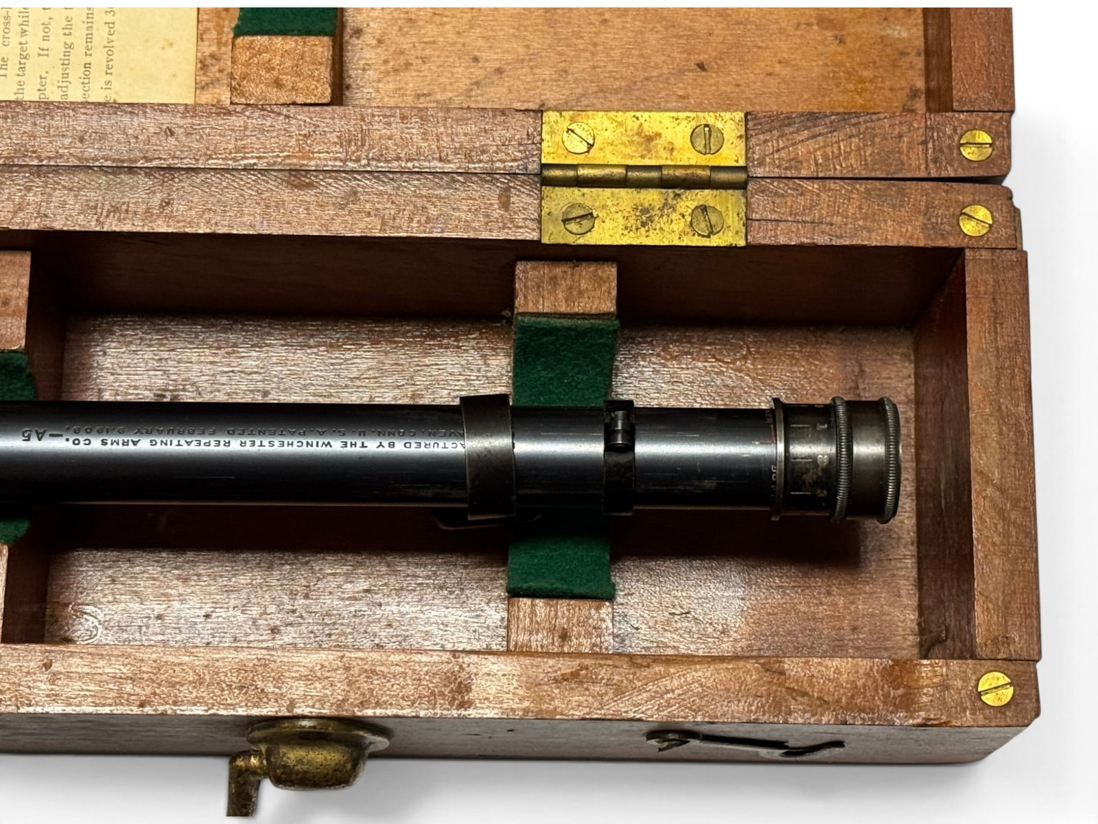 Rare Vintage Winchester A5 Telescopic Sight Scope with Ring Mounts in Wooden Case - 2