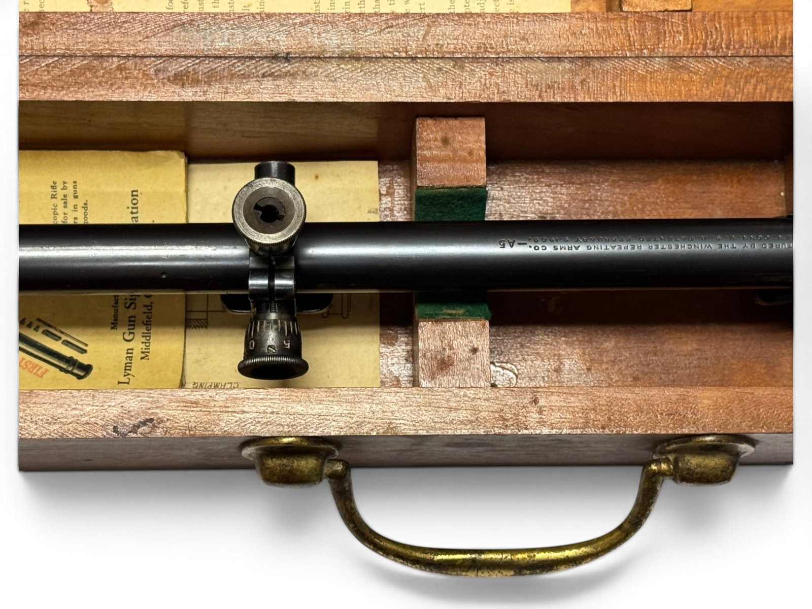 Rare Vintage Winchester A5 Telescopic Sight Scope with Ring Mounts in Wooden Case - 3